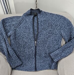 Nomadic Traders Blue Ribbed Zip-Up Sweater